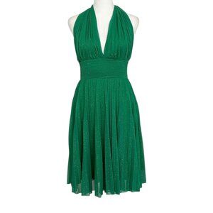 Vintage Carolina USA Y2K Halter Pleated Sparkly Marilyn Monroe Fairy Dress (M)